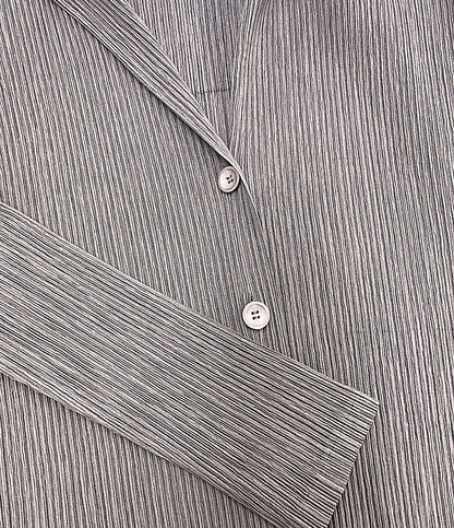 美品 ISSEY MIYAKE カーディガン ブラック プリーツ加工 IM22FD920 レディース SIZE 2 イッセイミヤケ