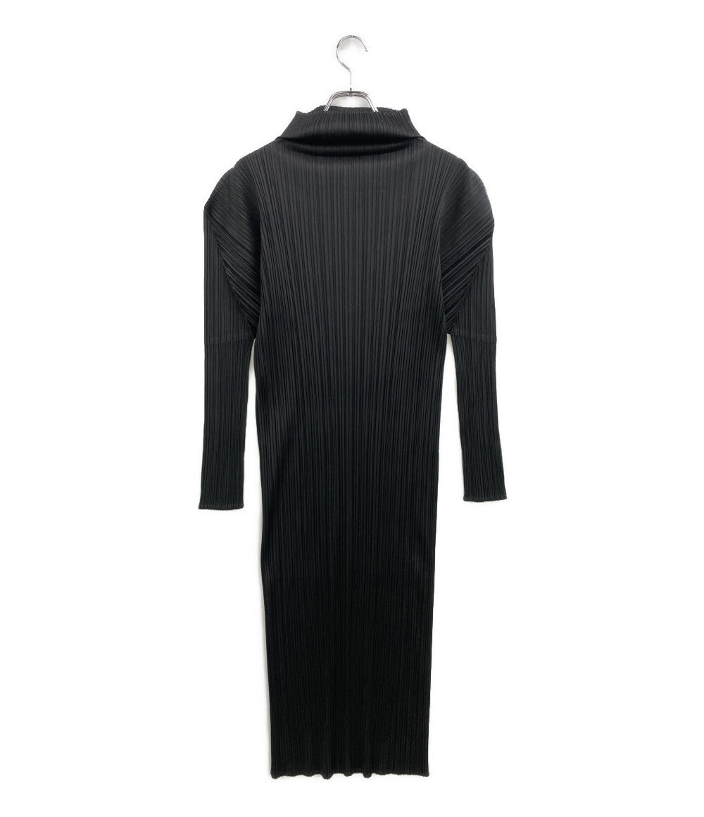 美品 PLEATS PLEASE 長袖ワンピース ブラック PP04-JH632 レディース SIZE 2 プリーツプリーズ