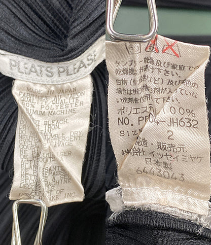 美品 PLEATS PLEASE 長袖ワンピース ブラック PP04-JH632 レディース SIZE 2 プリーツプリーズ
