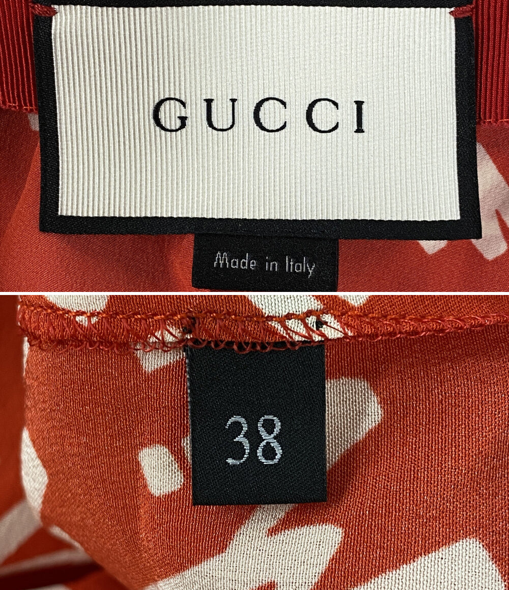 GUCCI ロングプリーツスカート レッド 16SS レディース SIZE 38 グッチ