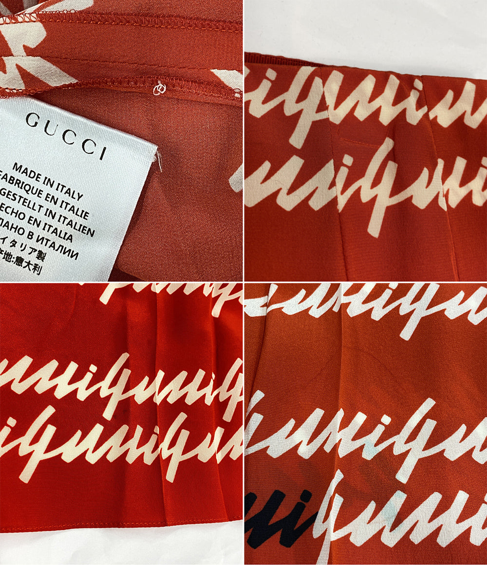 GUCCI ロングプリーツスカート レッド 16SS レディース SIZE 38 グッチ