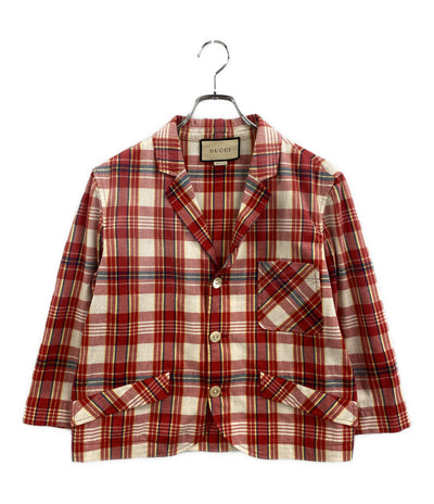 GUCCI テーラードジャケット マドラスチェックテーラード RED系 メンズ SIZE 44 グッチ