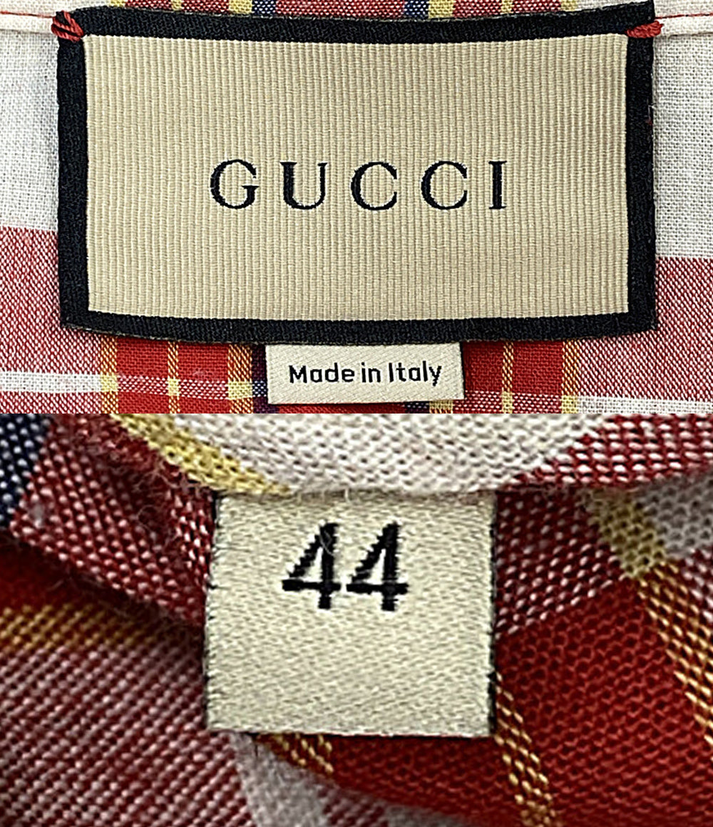 GUCCI テーラードジャケット マドラスチェックテーラード RED系 メンズ SIZE 44 グッチ
