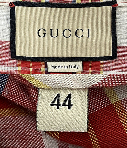 GUCCI テーラードジャケット マドラスチェックテーラード RED系 メンズ SIZE 44 グッチ