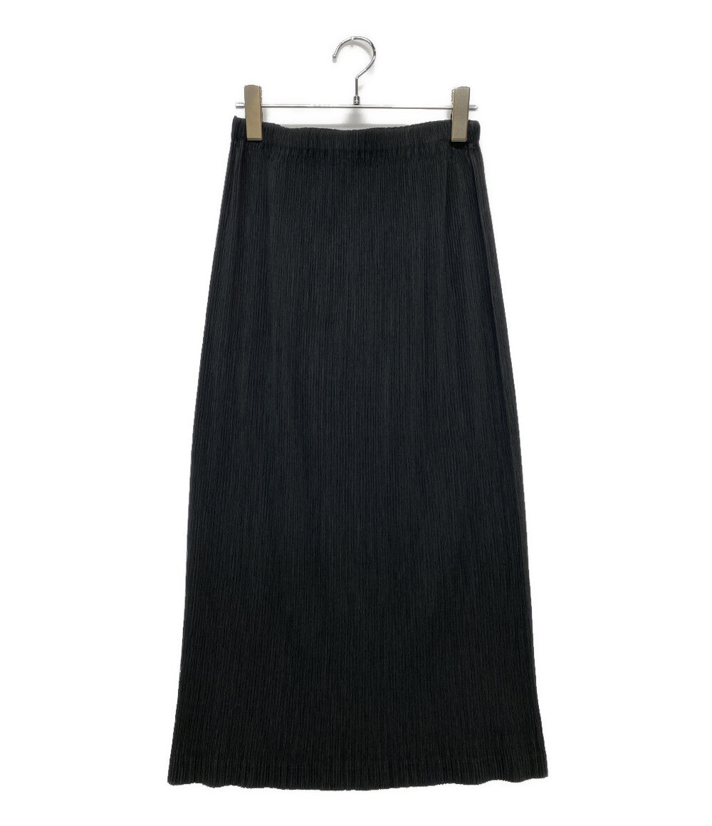 美品 ISSEY MIYAKE スカート IM22FG934 ブラック プリーツ加工 レディース SIZE 2 イッセイミヤケ