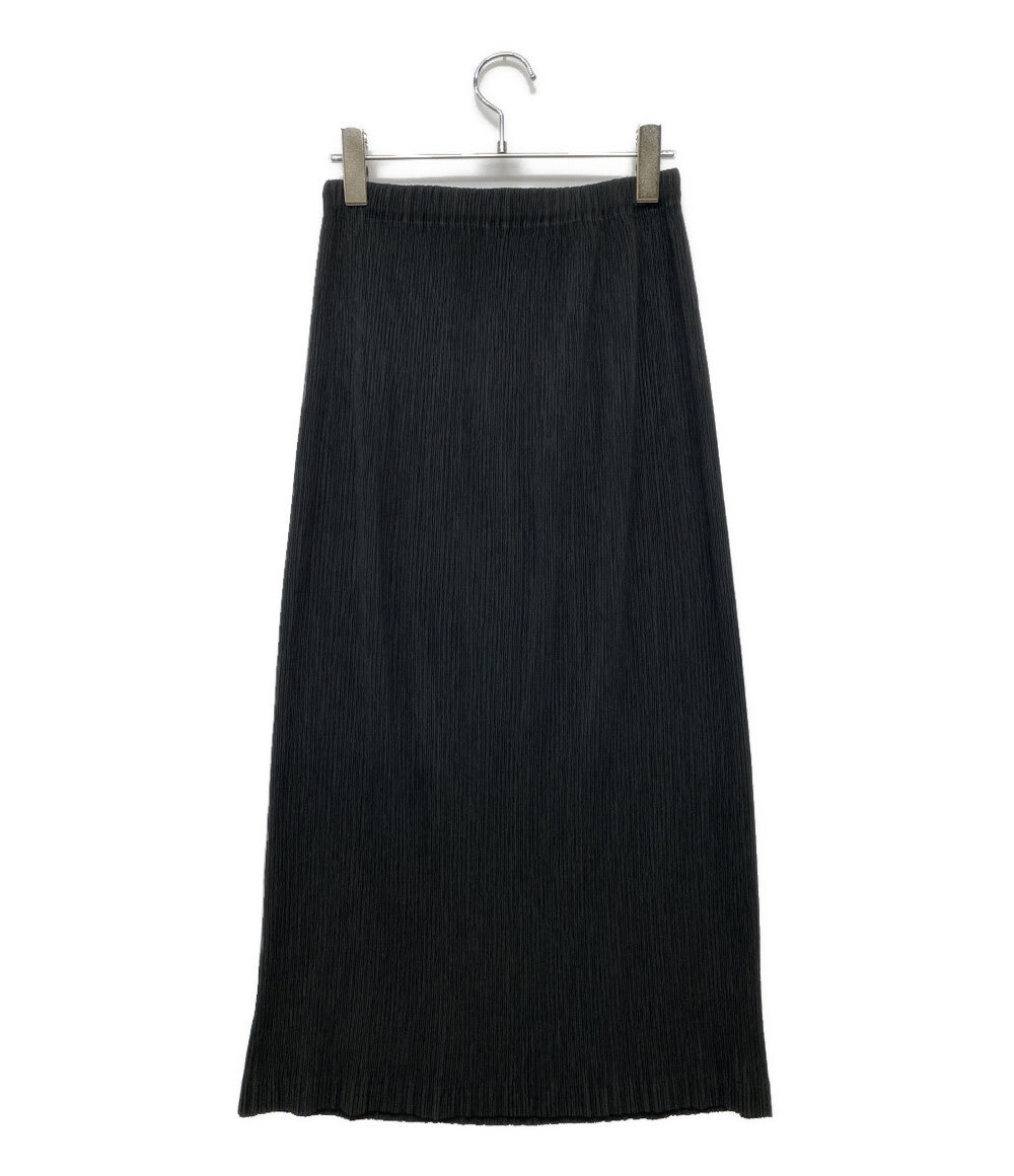 美品 ISSEY MIYAKE スカート IM22FG934 ブラック プリーツ加工 レディース SIZE 2 イッセイミヤケ