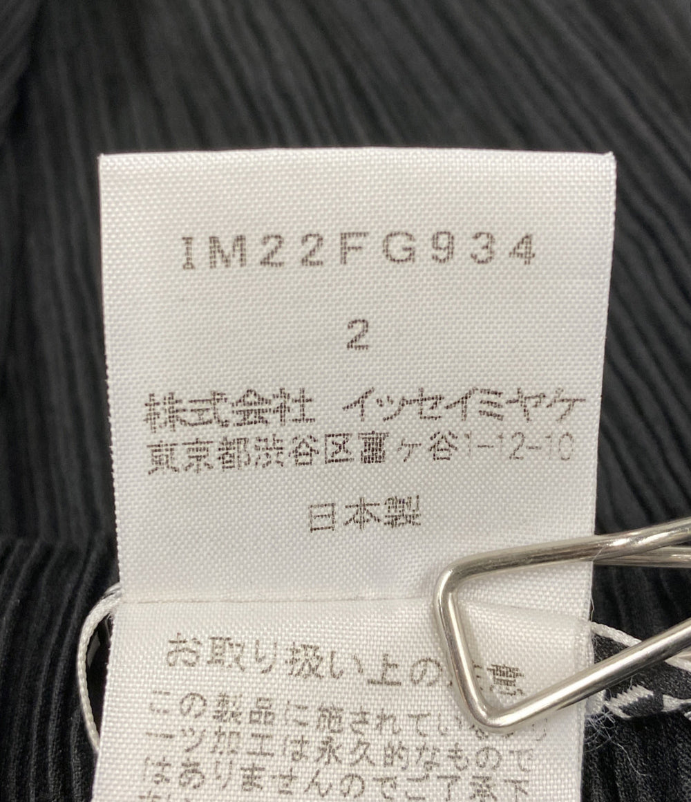 美品 ISSEY MIYAKE スカート IM22FG934 ブラック プリーツ加工 レディース SIZE 2 イッセイミヤケ