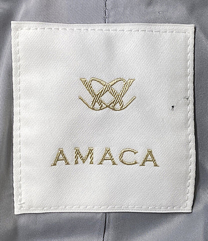美品 AMACA コート トンプキンパイル グレー V5B08-649-06 レディース SIZE 38 アマカ