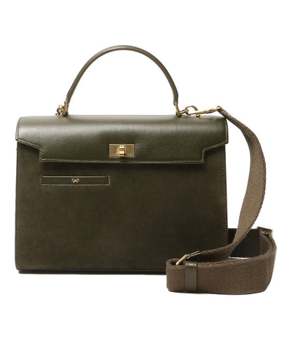 ANYA HINDMARCH ハンドバッグ モティマー カーキ スエード 2WAY レディース アニヤ・ハインドマーチ