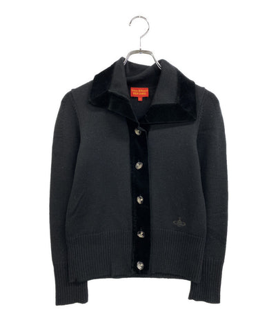 VIVIENNE WESTWOOD ニットカーディガン 襟付 オーブ ブラック 357-03-11018 レディース SIZE 3 ヴィヴィアンウエストウッド