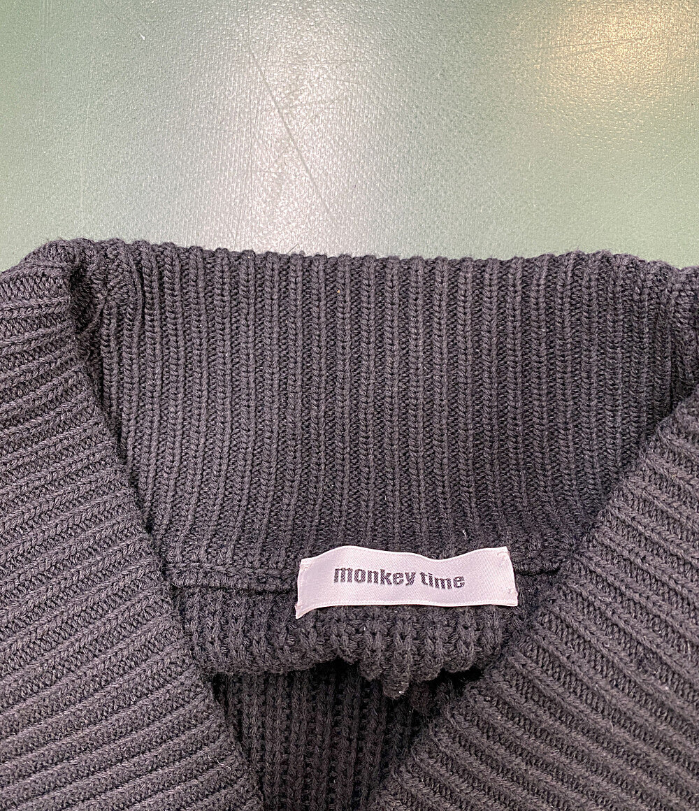 MONKEY TIME ニットカーディガン ブラック ダブルボタン 8328-183-0043 メンズ SIZE M モンキータイム