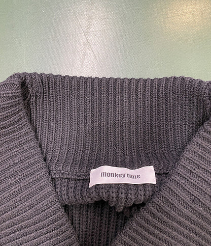 MONKEY TIME ニットカーディガン ブラック ダブルボタン 8328-183-0043 メンズ SIZE M モンキータイム
