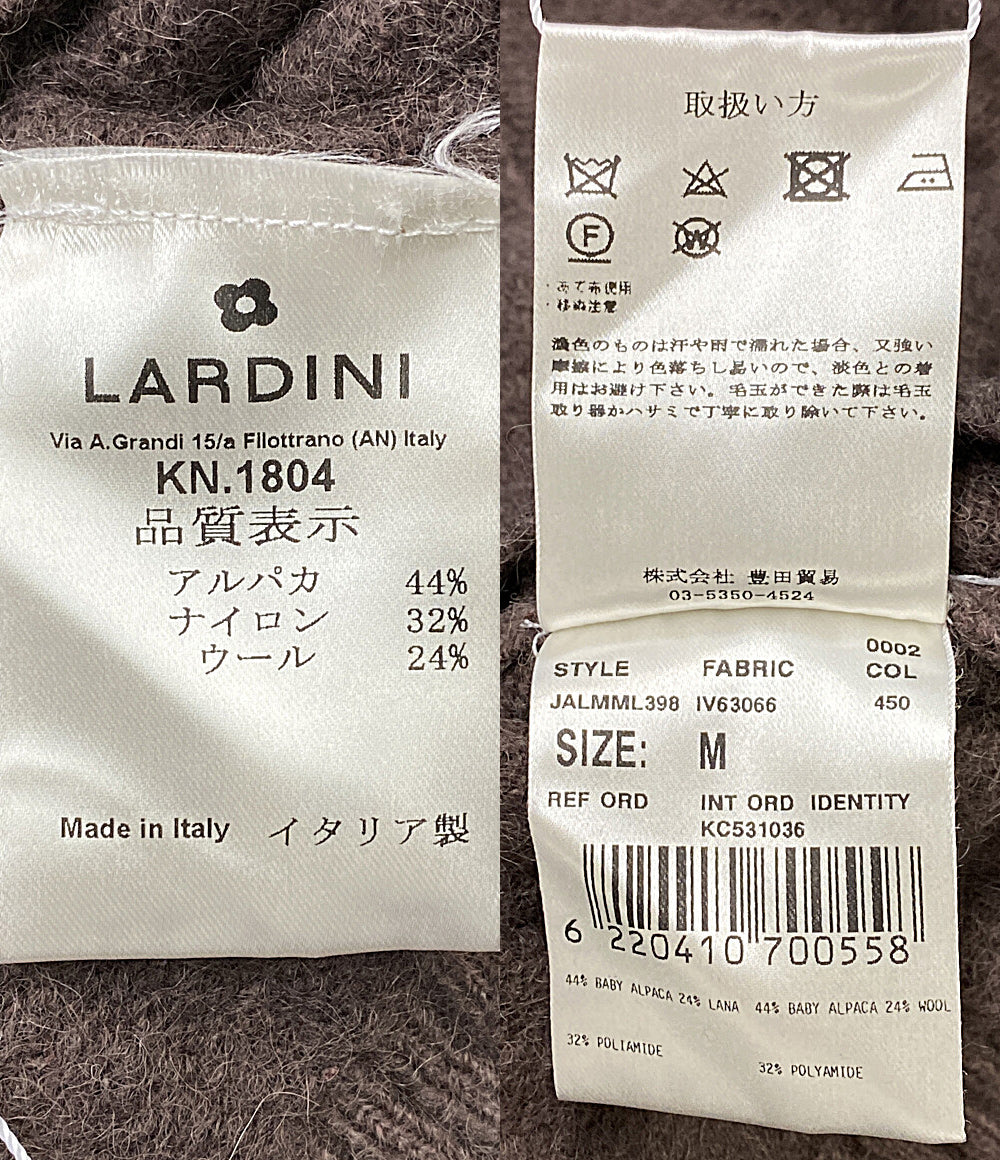 LARDINI ニット アルパカ混 クルーネック ブラウン メンズ SIZE M ラルディーニ
