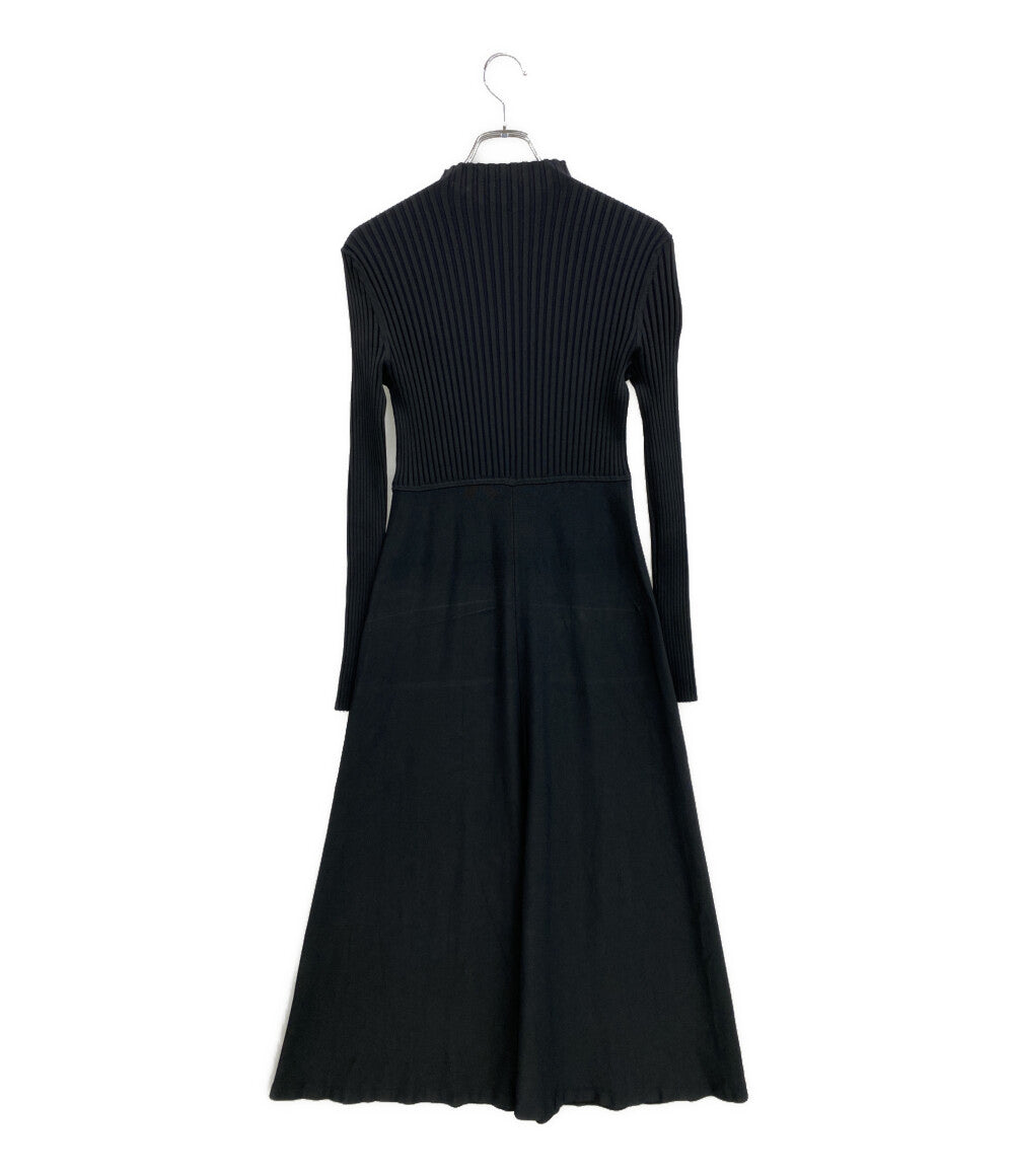 theory 長袖ドッキングワンピース リブニット ブラック 01-0105714-050-902 レディース SIZE S セオリー