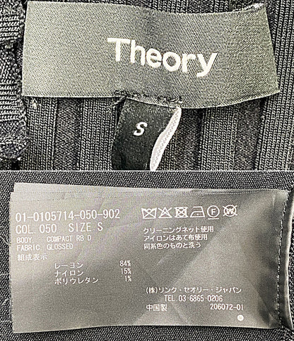 theory 長袖ドッキングワンピース リブニット ブラック 01-0105714-050-902 レディース SIZE S セオリー