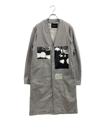 美品 ALMOSTBLACK オールモストブラック レイヤードデニムコート グレー 22AW 22AW-C002 メンズ SIZE 3/1