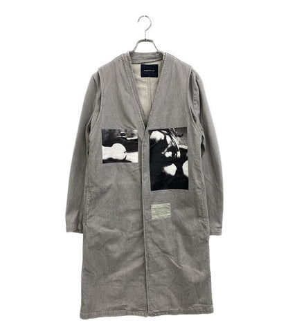 美品 ALMOSTBLACK オールモストブラック レイヤードデニムコート グレー 22AW 22AW-C002 メンズ SIZE 3/1