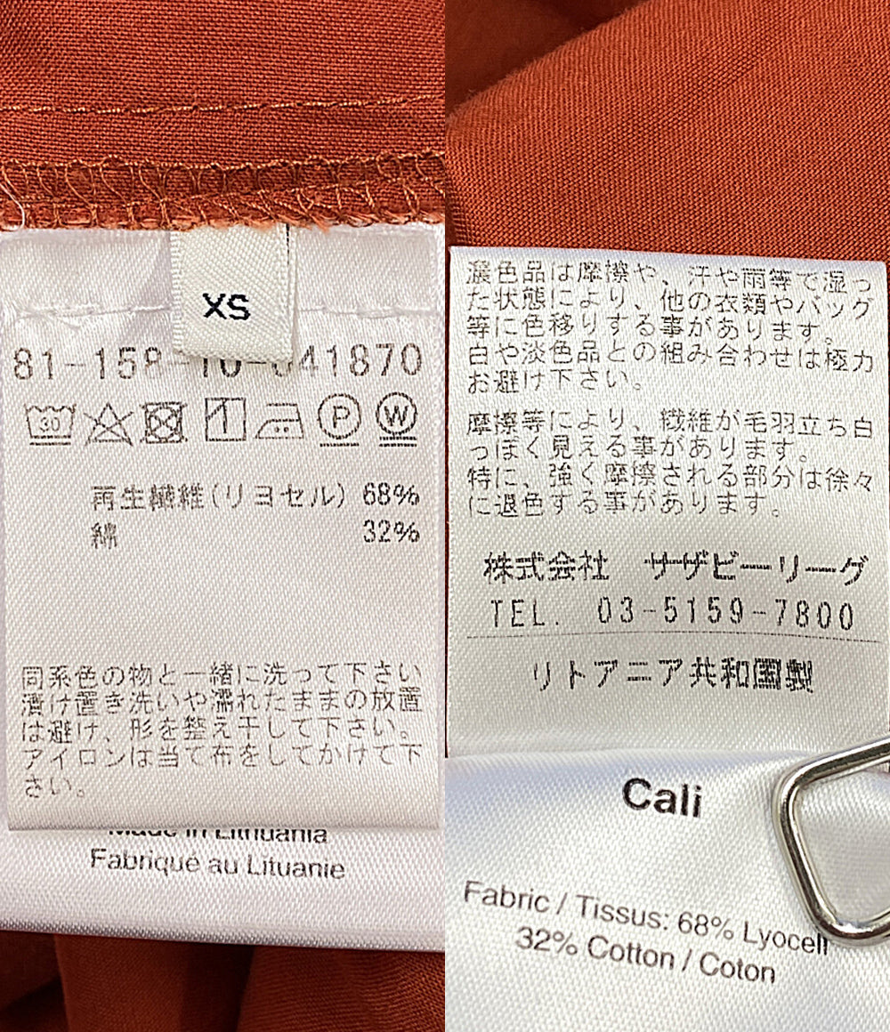 toteme 長袖シャツ ノーカラー オレンジ 81-158-10-041870 レディース SIZE XS トーテム