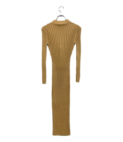 Acler アクラー 長袖ワンピース Collins Dress リブ ベージュ レディース SIZE 6