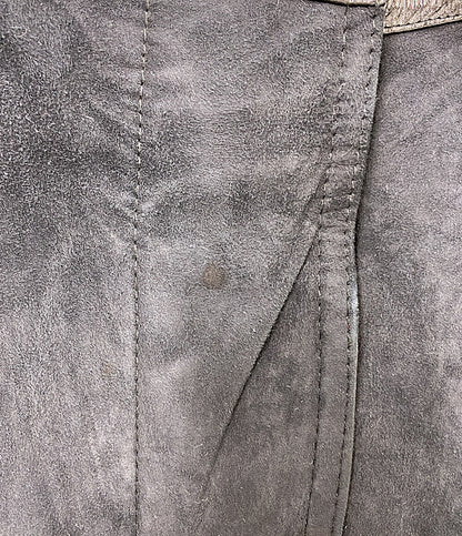ブランド不明 ムートンコート ブルー ネックファー付 レディース SIZE 11