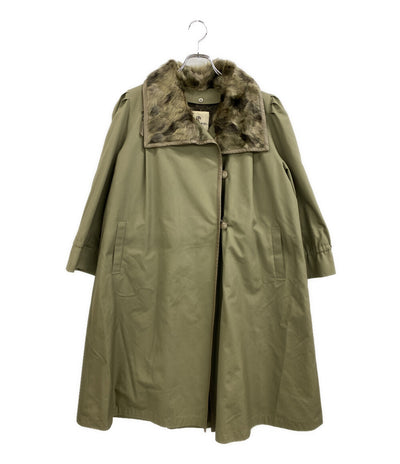 PARIENNE パリエンヌ コート カーキ シャンタンラム レディース SIZE 9