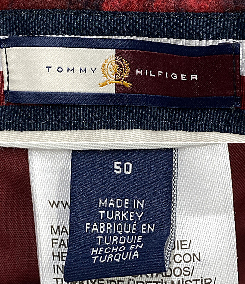 美品 TOMMY HILFIGER パンツ チェック レッド系 メンズ SIZE 50 トミーヒルフィガー