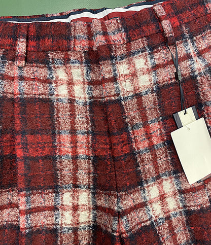 美品 TOMMY HILFIGER パンツ チェック レッド系 メンズ SIZE 50 トミーヒルフィガー
