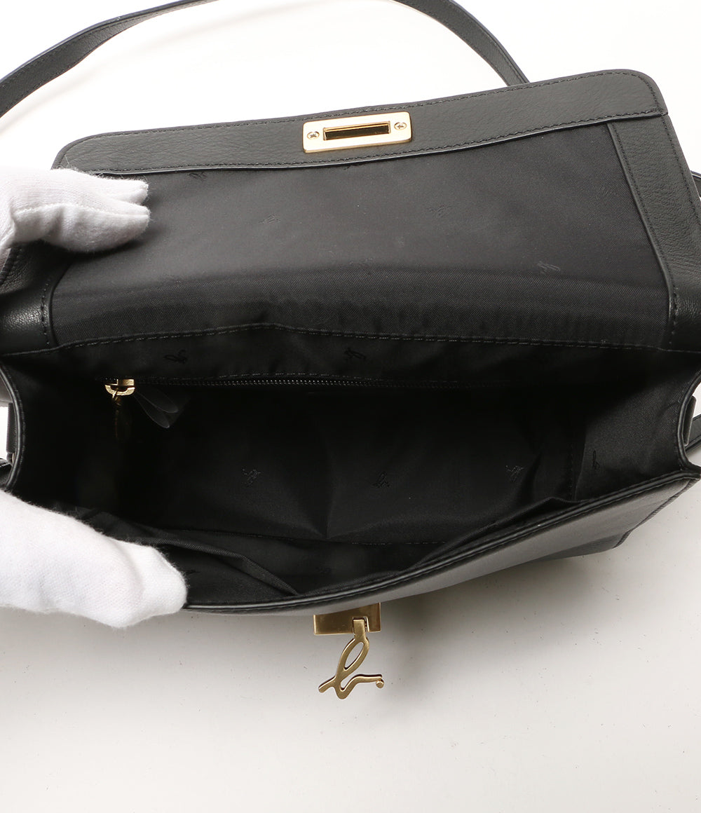 Agnes b ショルダーバッグ ロゴ金具 ミニ ブラック RAS33-04 レディース アニエスベー