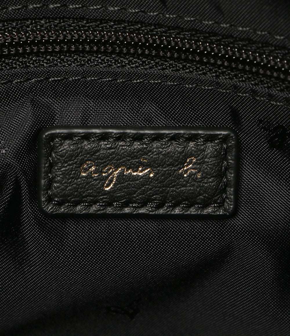 Agnes b ショルダーバッグ ロゴ金具 ミニ ブラック RAS33-04 レディース アニエスベー