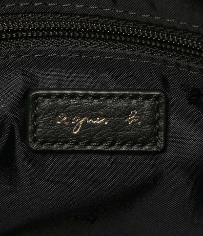Agnes b ショルダーバッグ ロゴ金具 ミニ ブラック RAS33-04 レディース アニエスベー