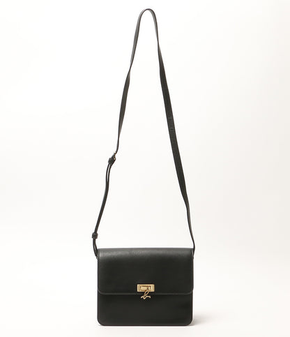 Agnes b ショルダーバッグ ロゴ金具 ミニ ブラック RAS33-04 レディース アニエスベー