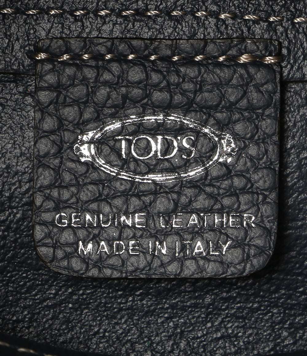 美品 TOD'S ショルダーバッグ ネイビー Tタイムレス マイクロ 2way レディース トッズ
