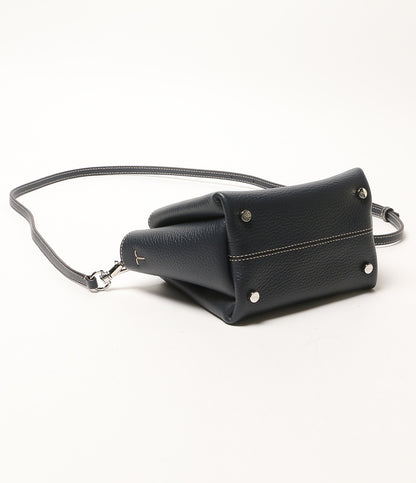 美品 TOD'S ショルダーバッグ ネイビー Tタイムレス マイクロ 2way レディース トッズ