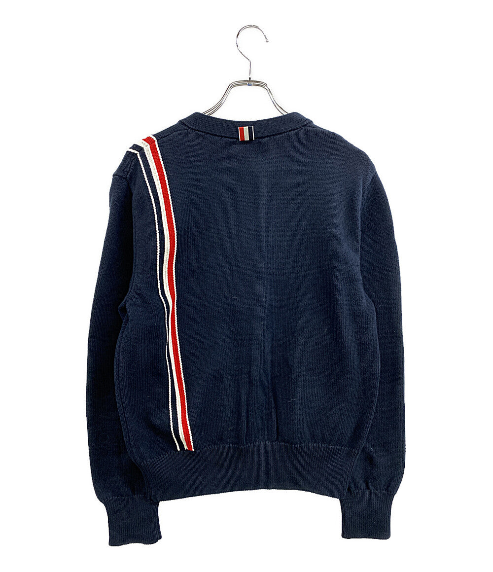 THOM BROWNE RWBストライプインターシャVネックカーディガン MKC530A-Y3017-415 メンズ SIZE - トムブラウン