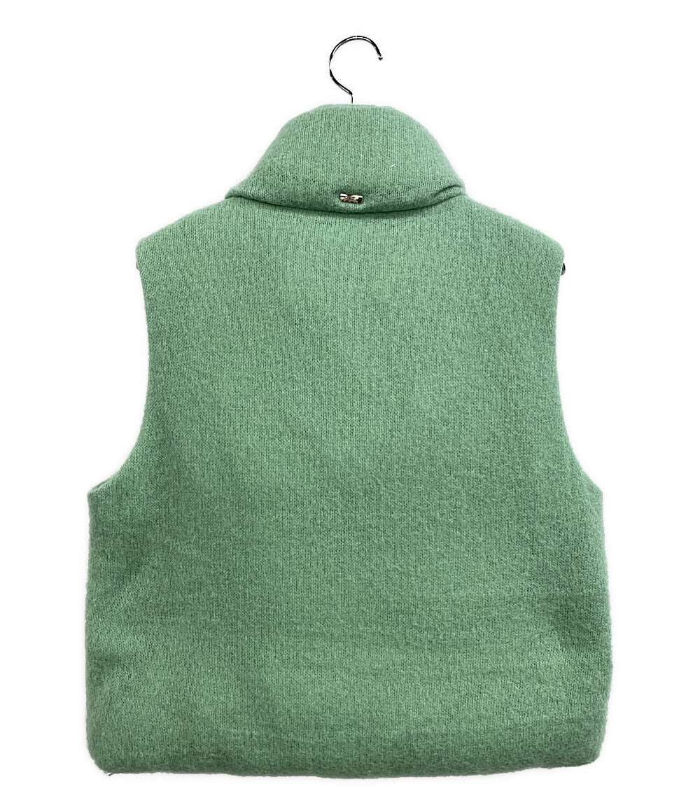美品 HERNO ベスト モヘヤブレンド グリーン PI00129DR レディース SIZE 42 ヘルノ