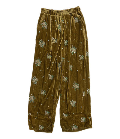 MAISON SPECIAL パンツ Beads Flower Embroidery Velor 26SS 21252465305 レディース SIZE 38 メゾンスペシャル