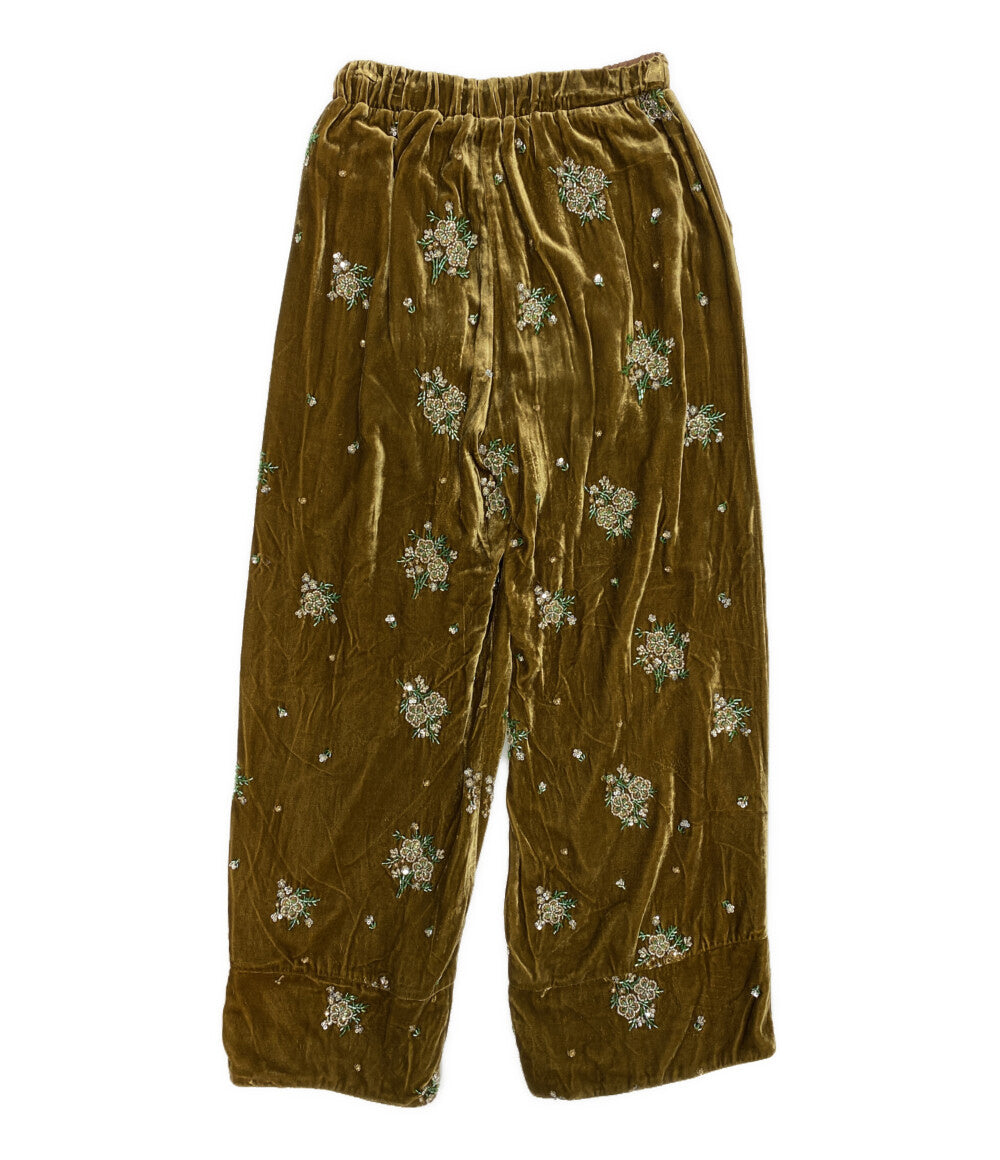 MAISON SPECIAL パンツ Beads Flower Embroidery Velor 26SS 21252465305 レディース SIZE 38 メゾンスペシャル