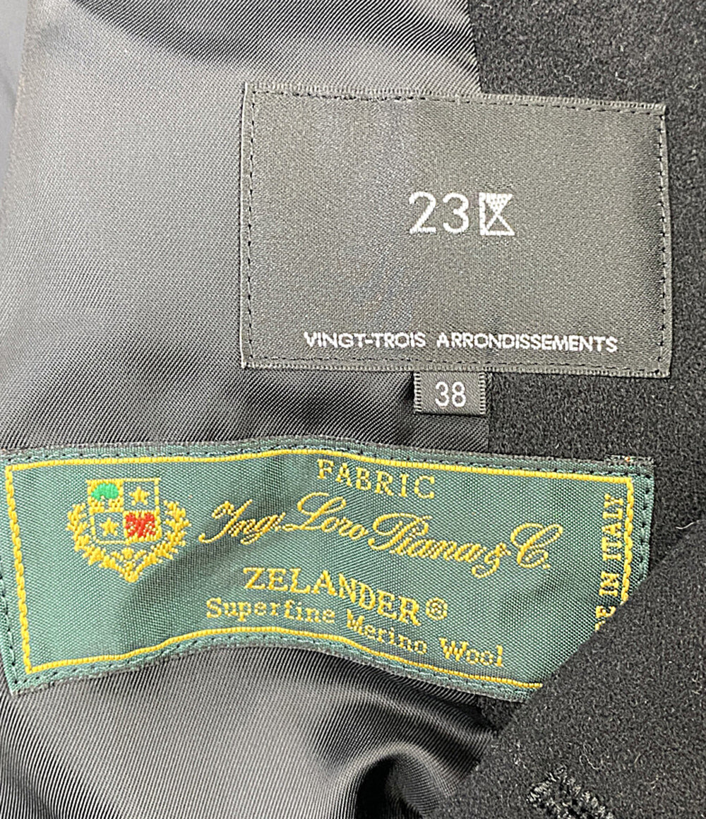 23区 コート Loro Piana ブラック ダブルボタン レディース SIZE 38