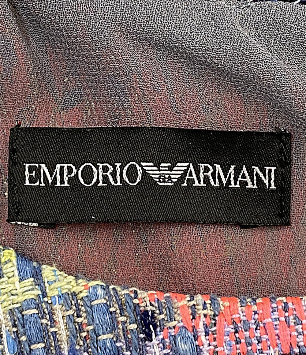 美品 EMPORIO ARMANI ノースリーブワンピース ツイード マルチカラー レディース SIZE 44 エンポリオ・アルマーニ