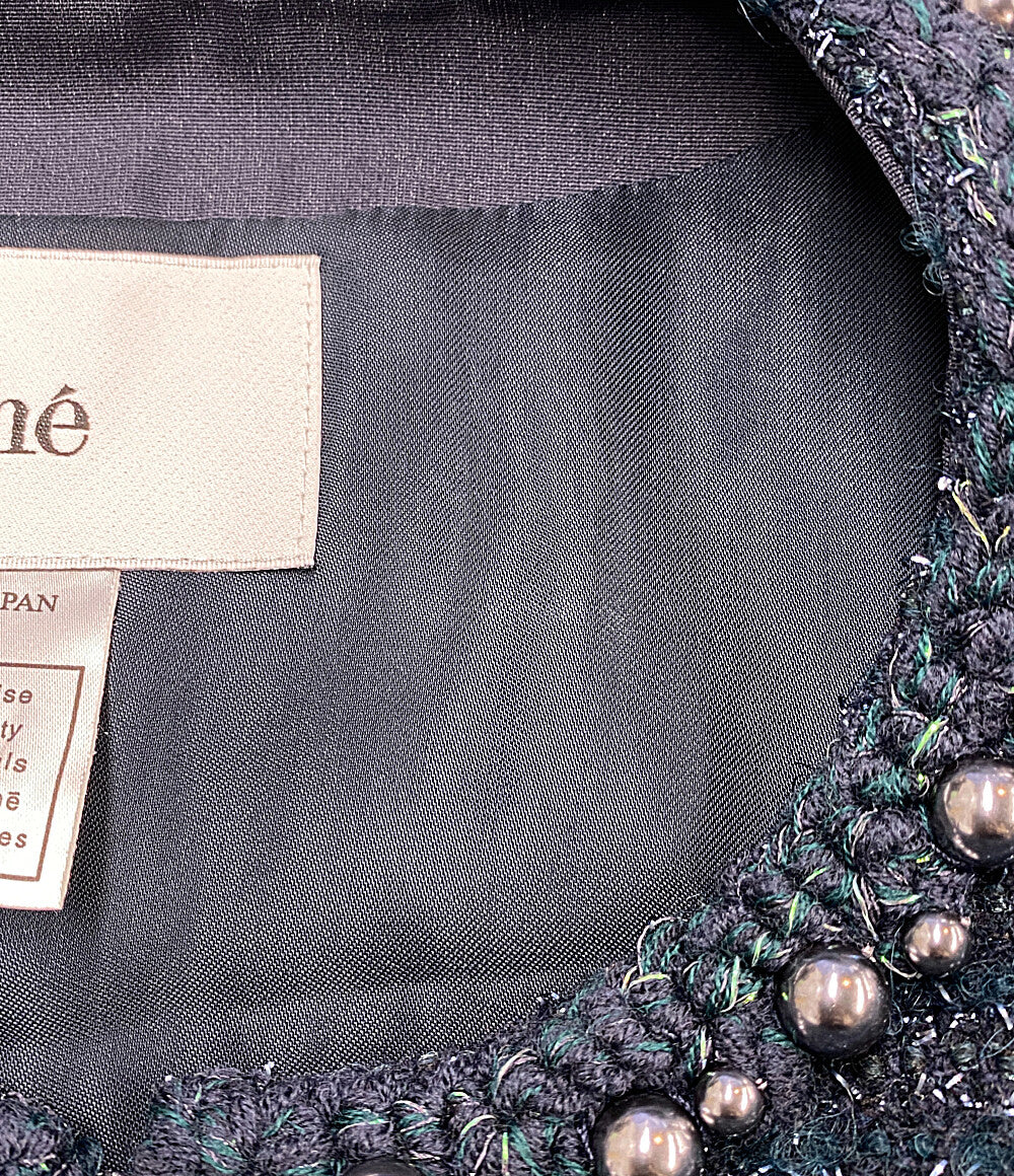 美品 Rene ノースリーブワンピース ツイード パール 6536300 レディース SIZE 34 ルネ
