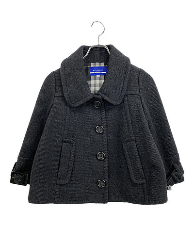 美品 BURBERRY BLUE LABEL ショートコート ブラック FCF34-860-08 レディース SIZE 38 バーバリーブルーレーベル