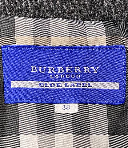 美品 BURBERRY BLUE LABEL ショートコート ブラック FCF34-860-08 レディース SIZE 38 バーバリーブルーレーベル