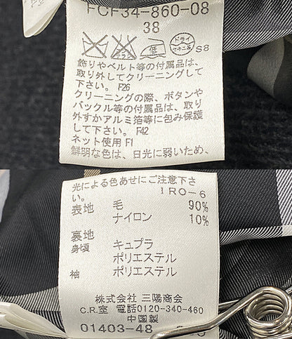 美品 BURBERRY BLUE LABEL ショートコート ブラック FCF34-860-08 レディース SIZE 38 バーバリーブルーレーベル