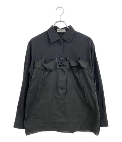 ISSEY MIYAKE 長袖シャツ 変形シャツ ブラック IM83-FJ027 メンズ SIZE M イッセイミヤケ