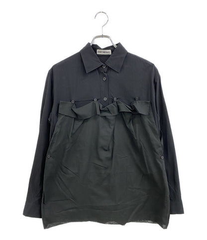 ISSEY MIYAKE 長袖シャツ 変形シャツ ブラック IM83-FJ027 メンズ SIZE M イッセイミヤケ
