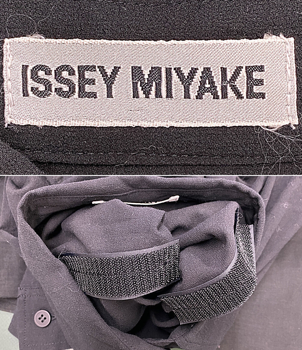 ISSEY MIYAKE 長袖シャツ 変形シャツ ブラック IM83-FJ027 メンズ SIZE M イッセイミヤケ