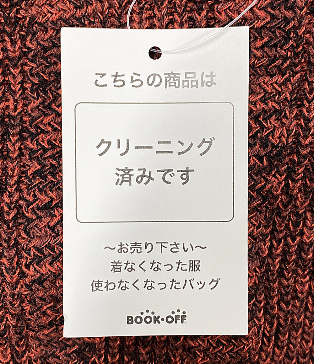美品 KENZO 長袖ワンピース レッド ハイネックリブニット マキシ Kロゴワッペン レディース SIZE XS ケンゾー