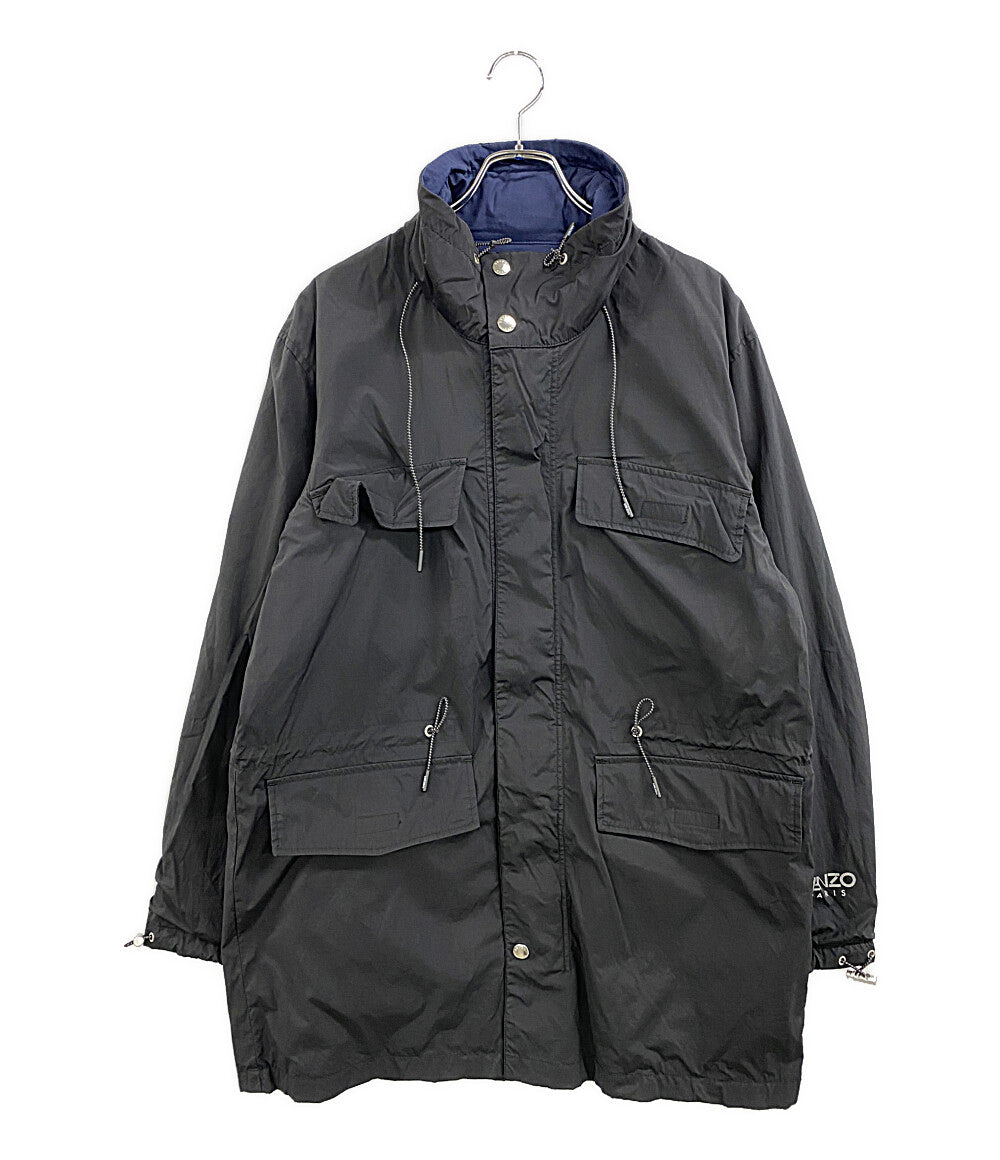 KENZO コート コットンポリ ネイビー スタンドカラー比翼 メンズ SIZE XS ケンゾー