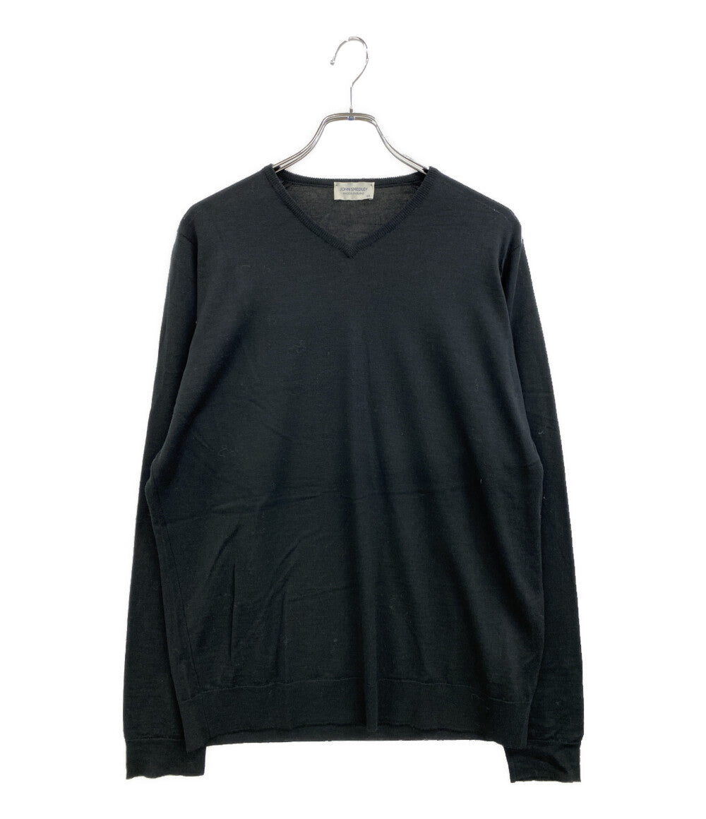 JOHN SMEDLEY ニット Vネック メリノ ブラック メンズ SIZE XXL ジョンスメドレー