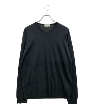 JOHN SMEDLEY ニット Vネック メリノ ブラック メンズ SIZE XXL ジョンスメドレー